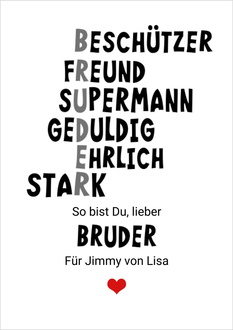 Personalisiertes Poster "Definition Bruder" – Geschenk Bruder | Geburtstagsgeschenk