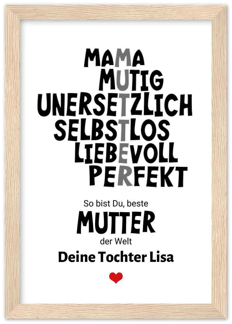 Personalisiertes Poster "Definition Mama" – Muttertagsgeschenk & Geburtstagsgeschenk