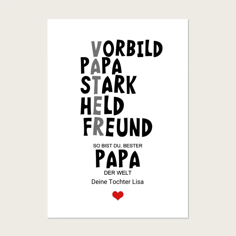 Personalisiertes Geschenk "Definition Vater" | Bild Geburtstagsgeschenk Vatertagsgeschenk - Zeitraum-Kunstdrucke