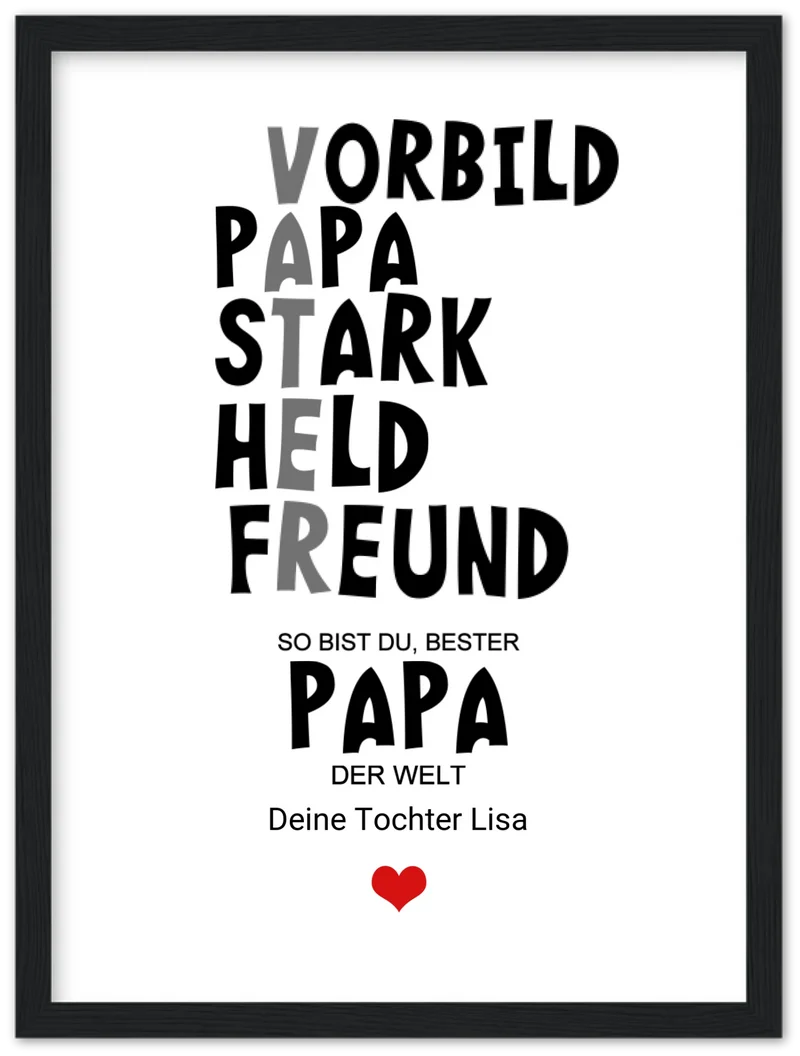 Personalisiertes Geschenk "Definition Vater" | Bild Geburtstagsgeschenk Vatertagsgeschenk - Zeitraum-Kunstdrucke