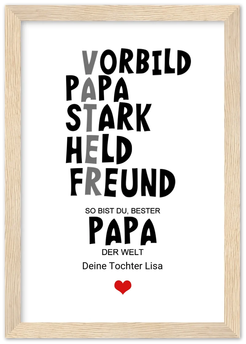 Personalisiertes Geschenk "Definition Vater" | Bild Geburtstagsgeschenk Vatertagsgeschenk - Zeitraum-Kunstdrucke