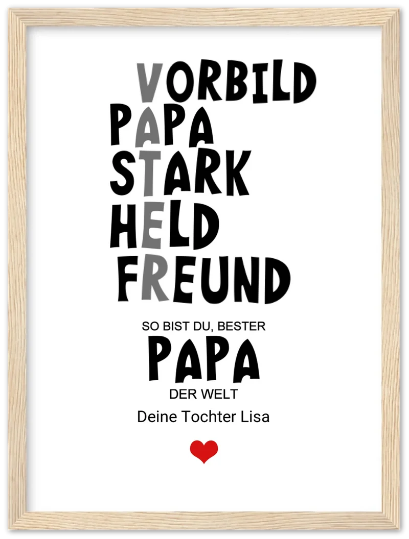 Personalisiertes Geschenk "Definition Vater" | Bild Geburtstagsgeschenk Vatertagsgeschenk - Zeitraum-Kunstdrucke