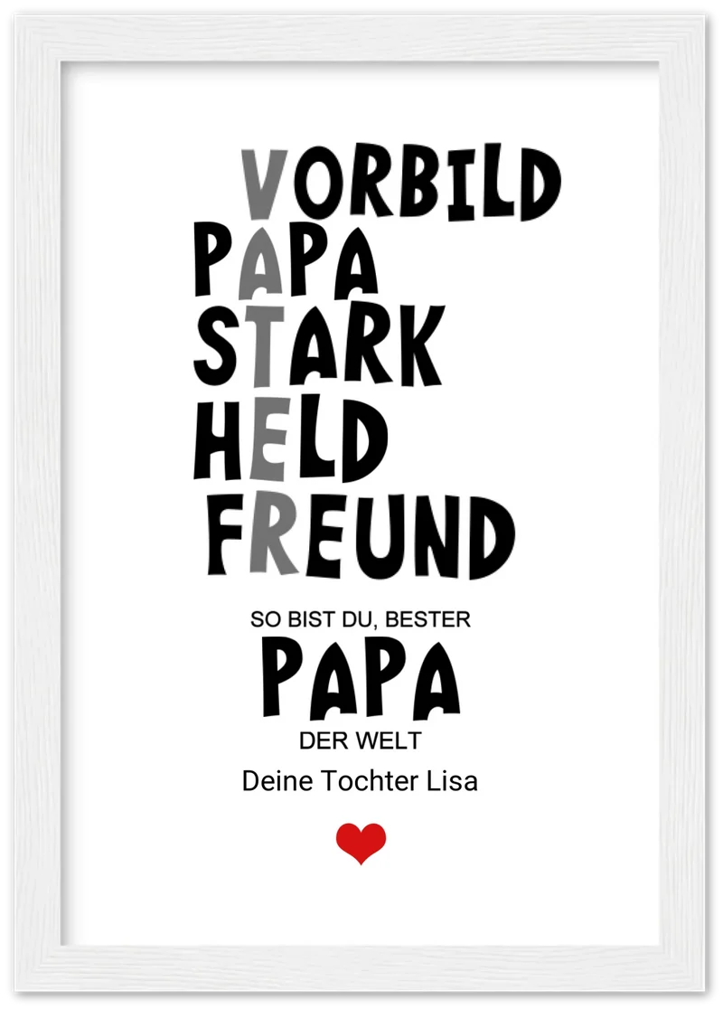 Personalisiertes Geschenk "Definition Vater" | Bild Geburtstagsgeschenk Vatertagsgeschenk - Zeitraum-Kunstdrucke