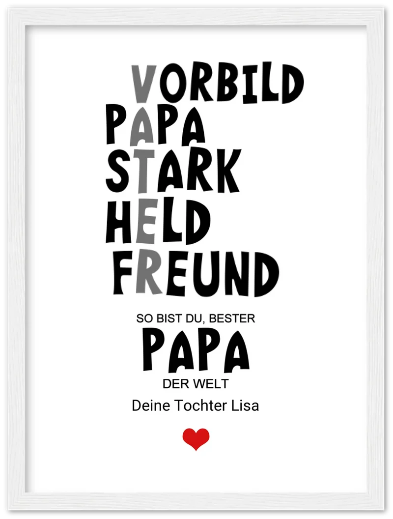 Personalisiertes Geschenk "Definition Vater" | Bild Geburtstagsgeschenk Vatertagsgeschenk - Zeitraum-Kunstdrucke