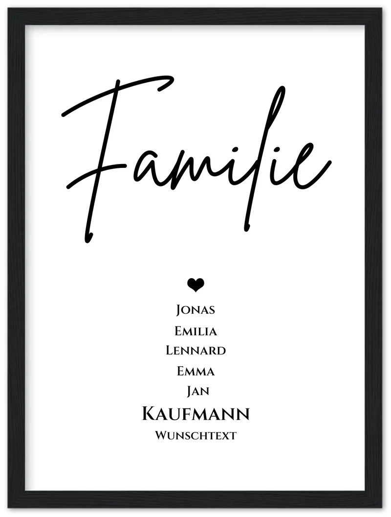 Familie Bild Geschenk "FAMILIE" Poster | Familiengeschenk mit Namen personalisiert | Geschenk beste Freunde