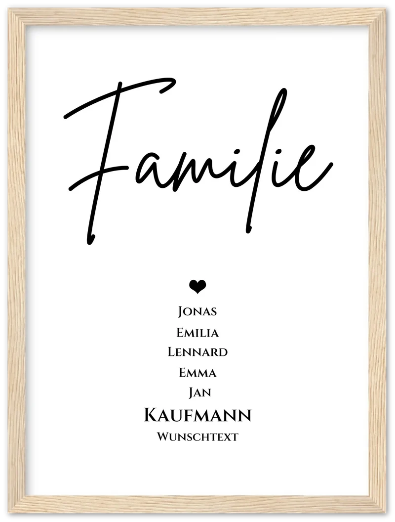Familie Bild Geschenk "FAMILIE" Poster | Familiengeschenk mit Namen personalisiert | Geschenk beste Freunde