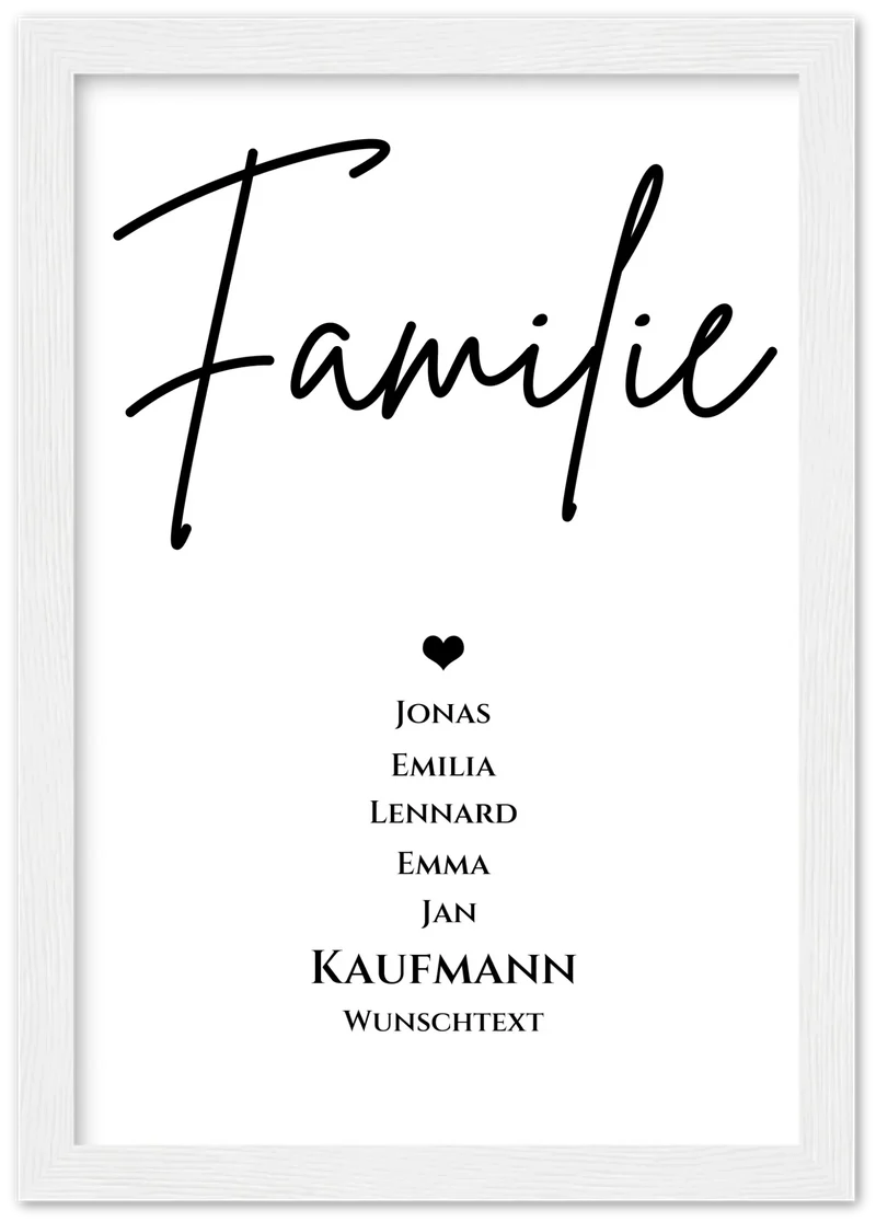 Familie Bild Geschenk "FAMILIE" Poster | Familiengeschenk mit Namen personalisiert | Geschenk beste Freunde