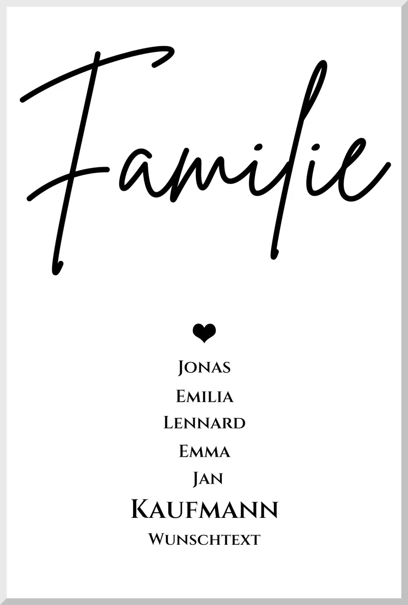 Familie Bild Geschenk "FAMILIE" Poster | Familiengeschenk mit Namen personalisiert | Geschenk beste Freunde