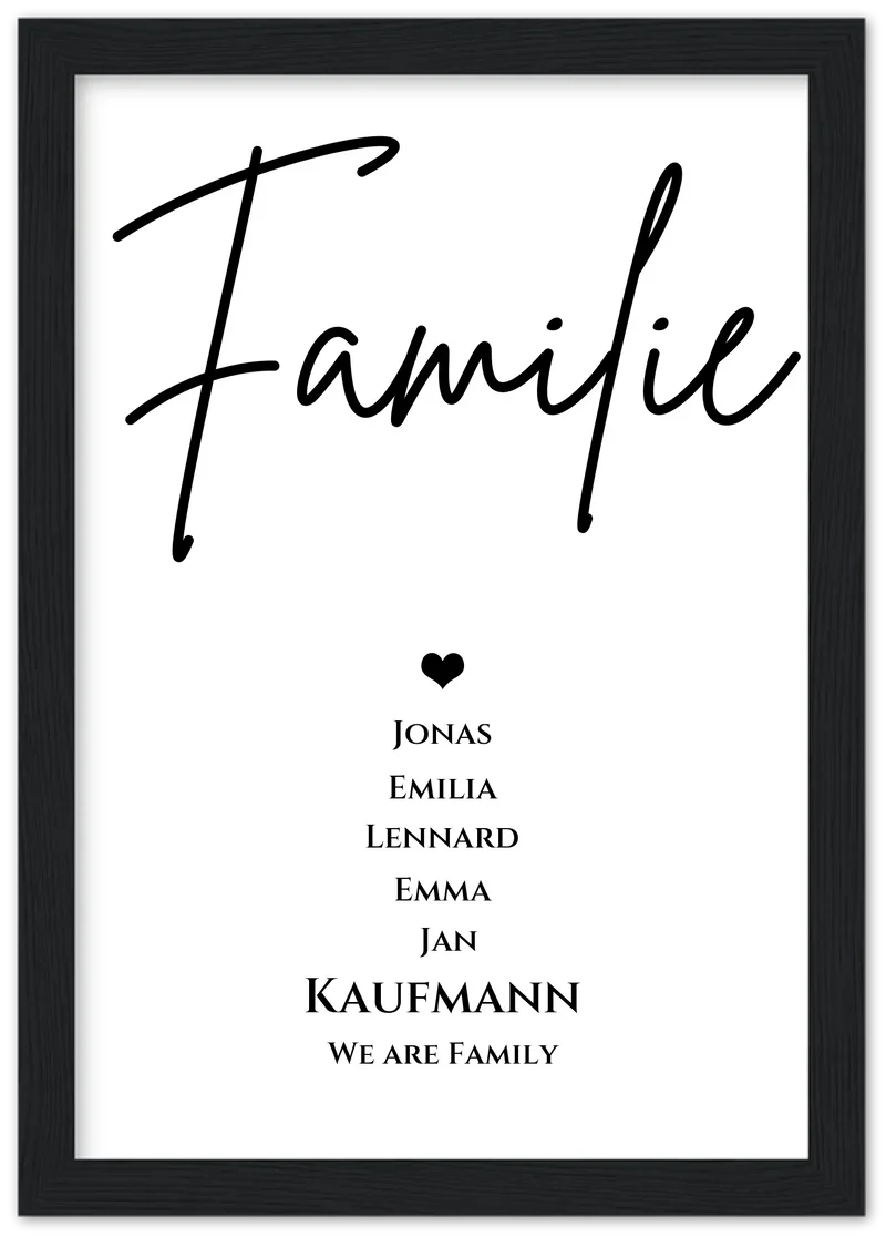 Familienbild "FAMILIE" | Poster mit Namen personalisiert