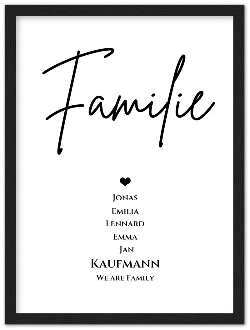 Familienbild "FAMILIE" | Poster mit Namen personalisiert