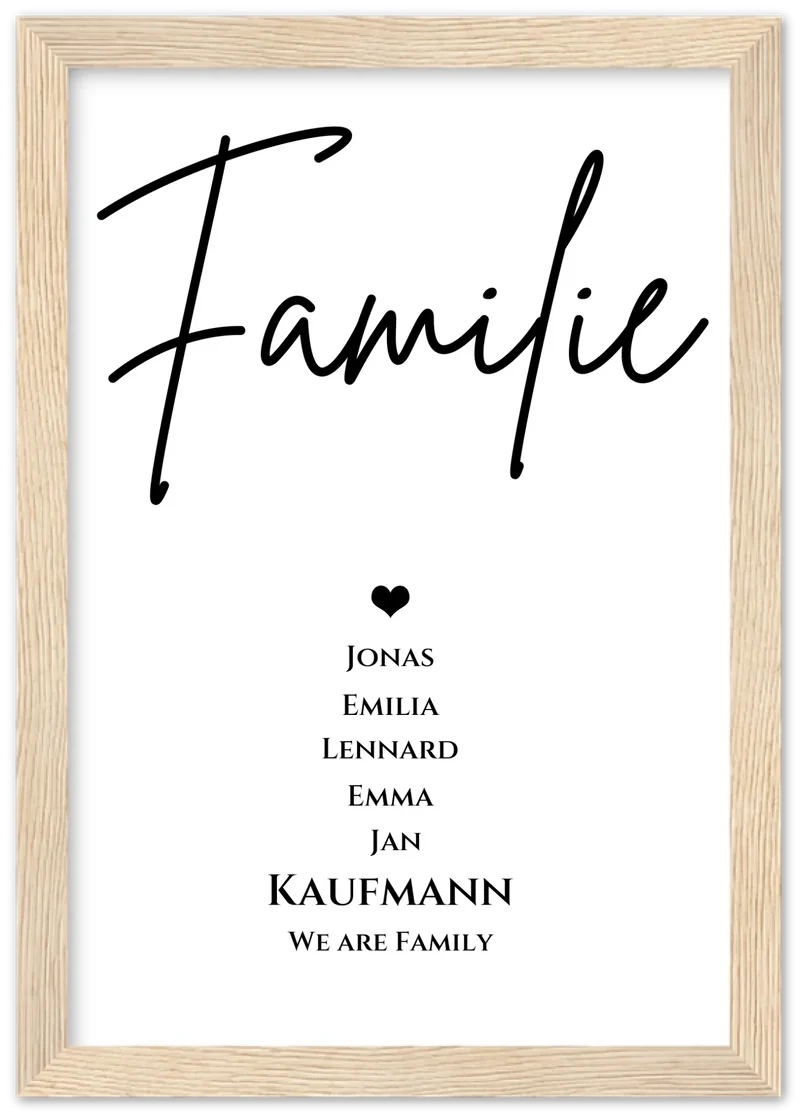 Familienbild "FAMILIE" | Poster mit Namen personalisiert