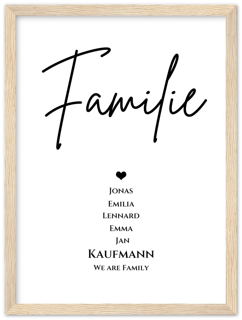 Familienbild "FAMILIE" | Poster mit Namen personalisiert