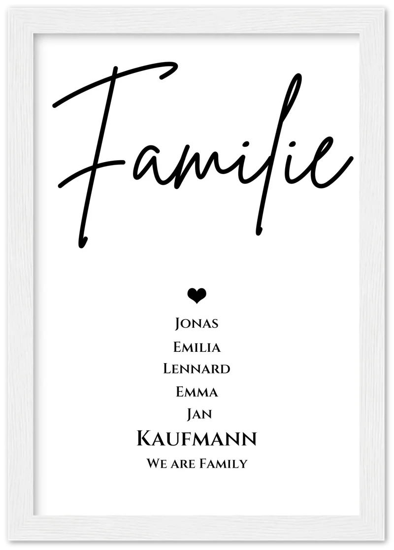 Familienbild "FAMILIE" | Poster mit Namen personalisiert