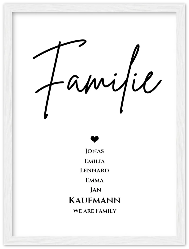 Familienbild "FAMILIE" | Poster mit Namen personalisiert