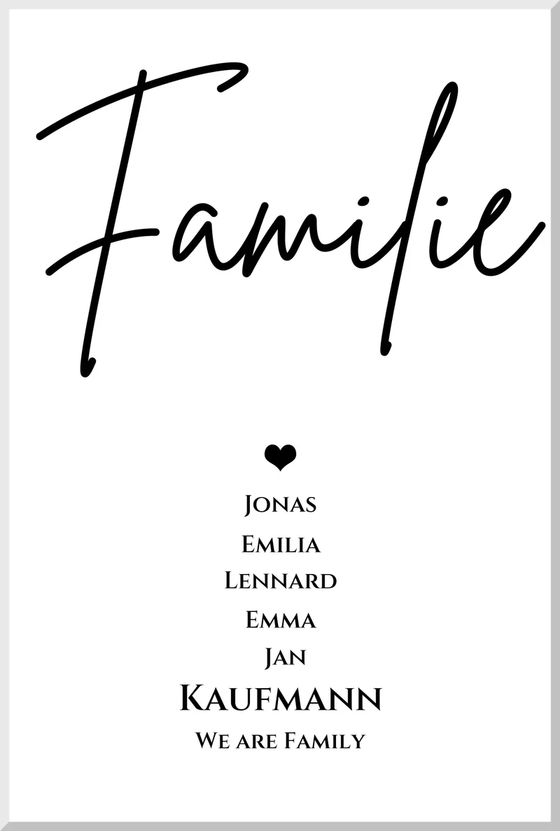 Familienbild "FAMILIE" | Poster mit Namen personalisiert