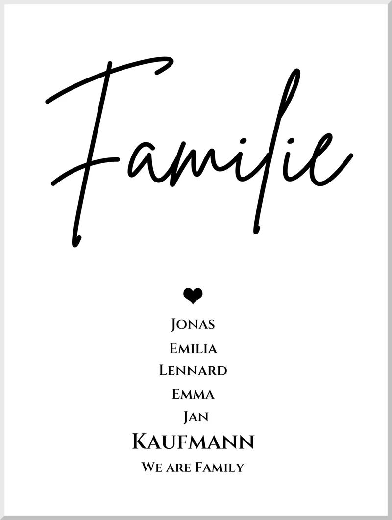 Familienbild "FAMILIE" | Poster mit Namen personalisiert
