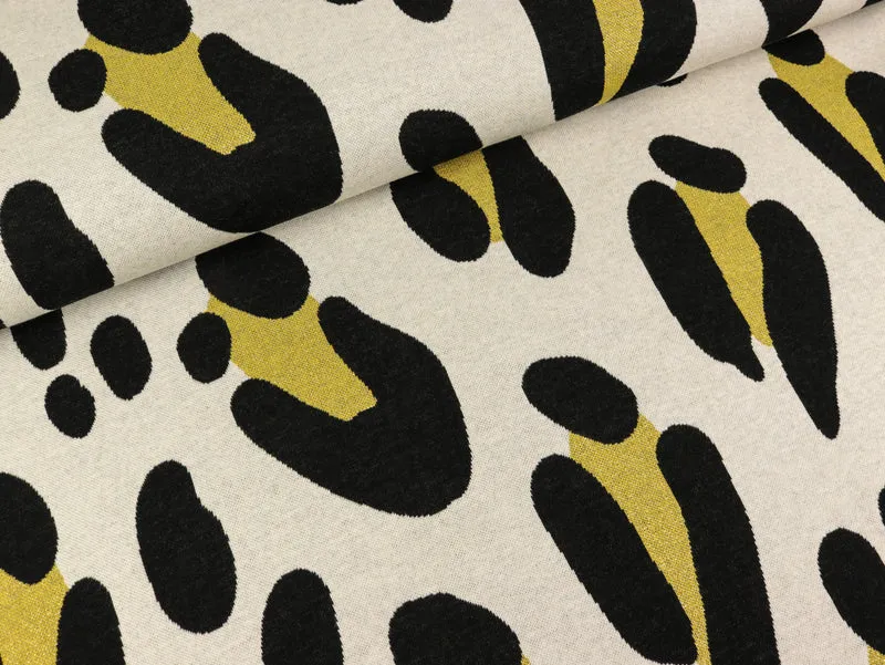 Reststück 9cm - Hamburger Liebe 3 Farb-Jacquardjersey Wanderlust Safari XXL Glam hellgrau-gold