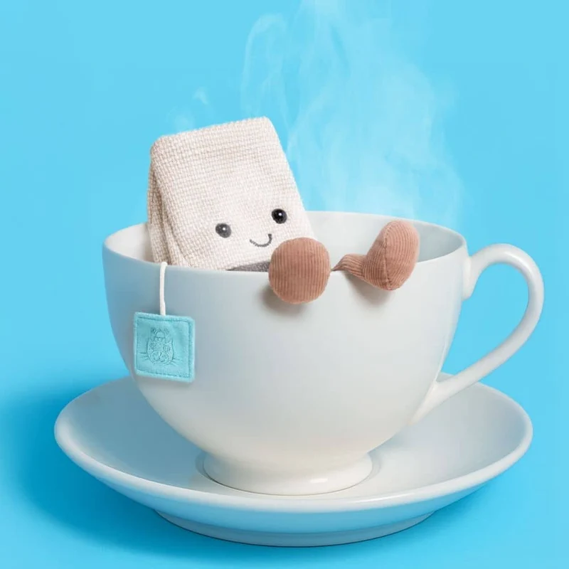 Set: Amuseable Tea Time Duo – Plüsch-Teebeutel & Rosie Lea Tasse