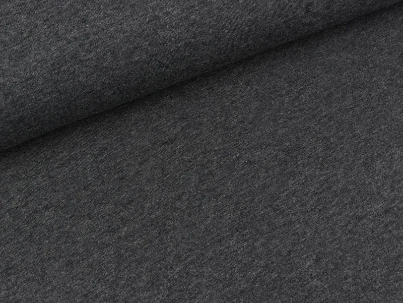 Reststück 29cm - Leichter Sweat Maike anthrazit meliert uni
