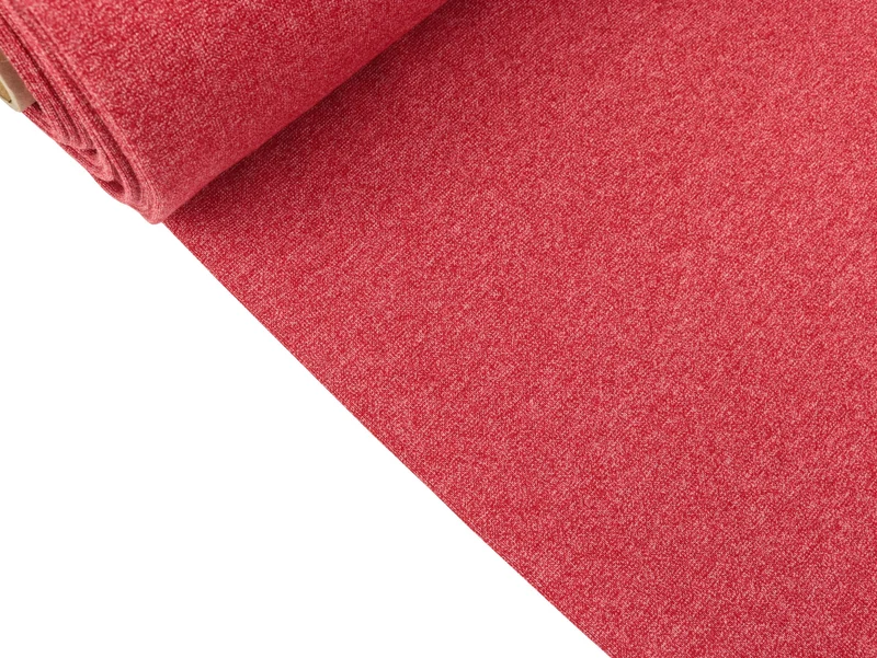 Reststück 33cm - Glatte Bündchenware Viola rot meliert