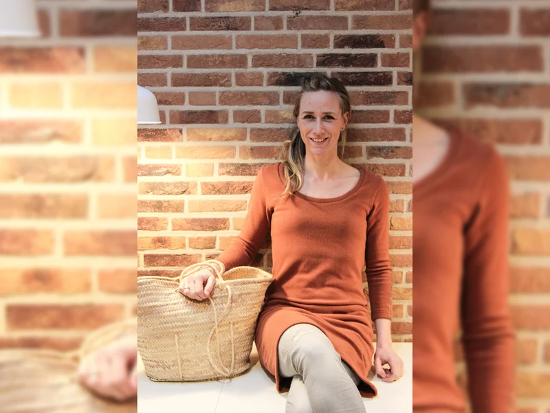 Reststück 49cm - Strickstoff Bono terracotta meliert
