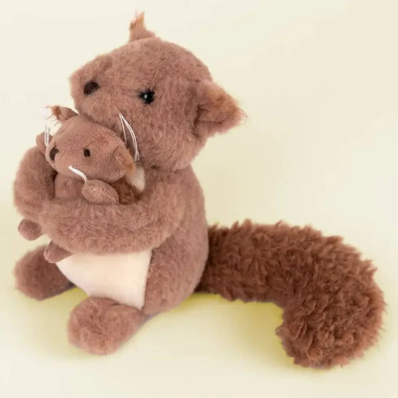 Kuscheltier Eichhörnchen mit Baby (15 cm)