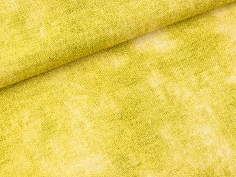 Reststück 44cm - Viskosejersey Phinchen Batikoptik zitronengelb