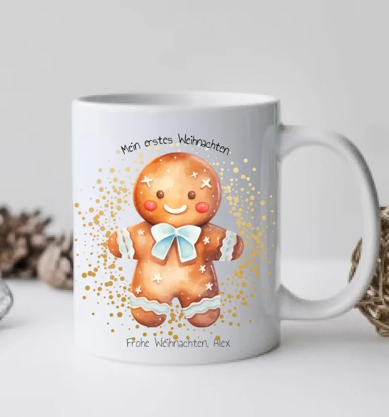 Geschenk Nikolaus, Weihnachten personalisiert - Kindertasse, Kinderbecher, Kinderteller - Nikolaustasse, Weihnachtstasse - mit Name