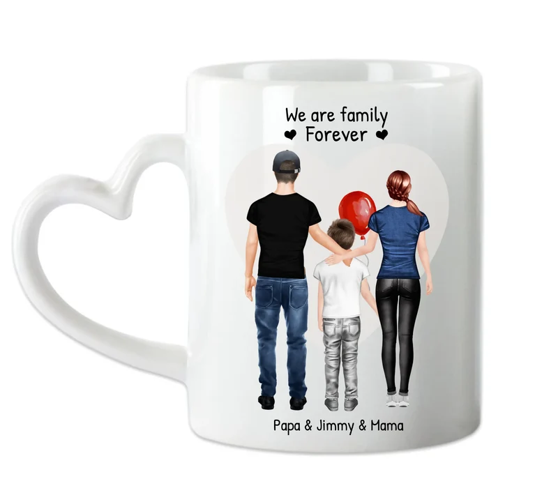 Weihnachtsgeschenk personalisierte Tasse Mama, Papa, Kind, Sohn oder Tochter- personalisierte Kaffeebecher Geburtstagsgeschenk - Weihnachtsgeschenkidee