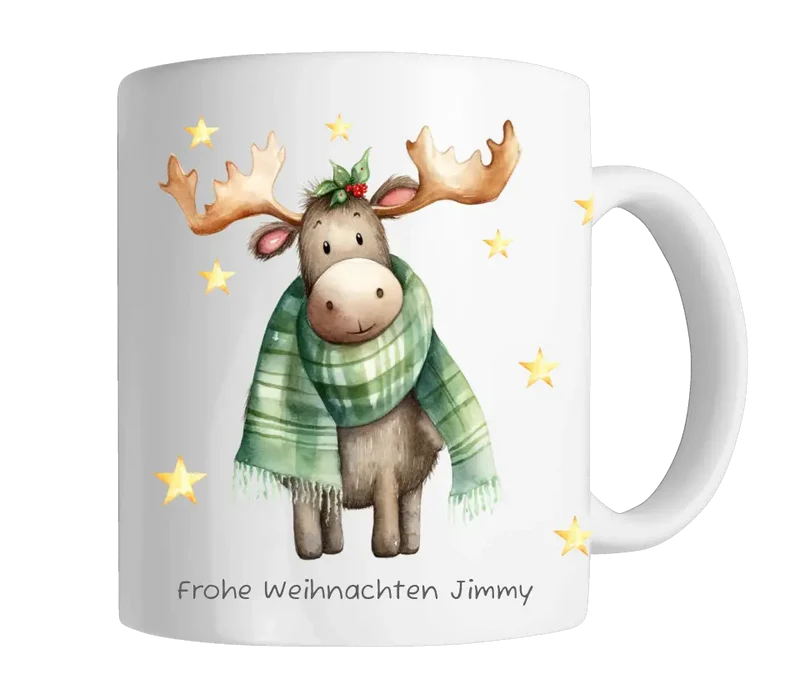 Geschenk Nikolaus, Weihnachten personalisiert - Kindertasse, Kinderbecher, Kinderteller - Nikolaustasse, Weihnachtstasse - mit Name