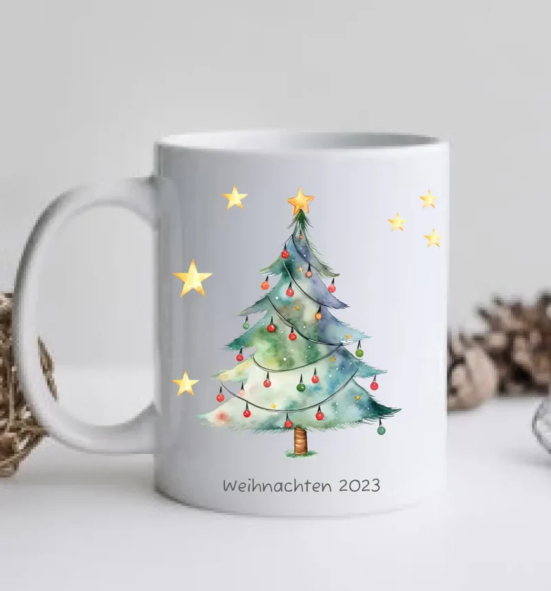 Geschenk Nikolaus, Weihnachten personalisiert - Kindertasse, Kinderbecher, Kinderteller - Nikolaustasse, Weihnachtstasse - mit Name