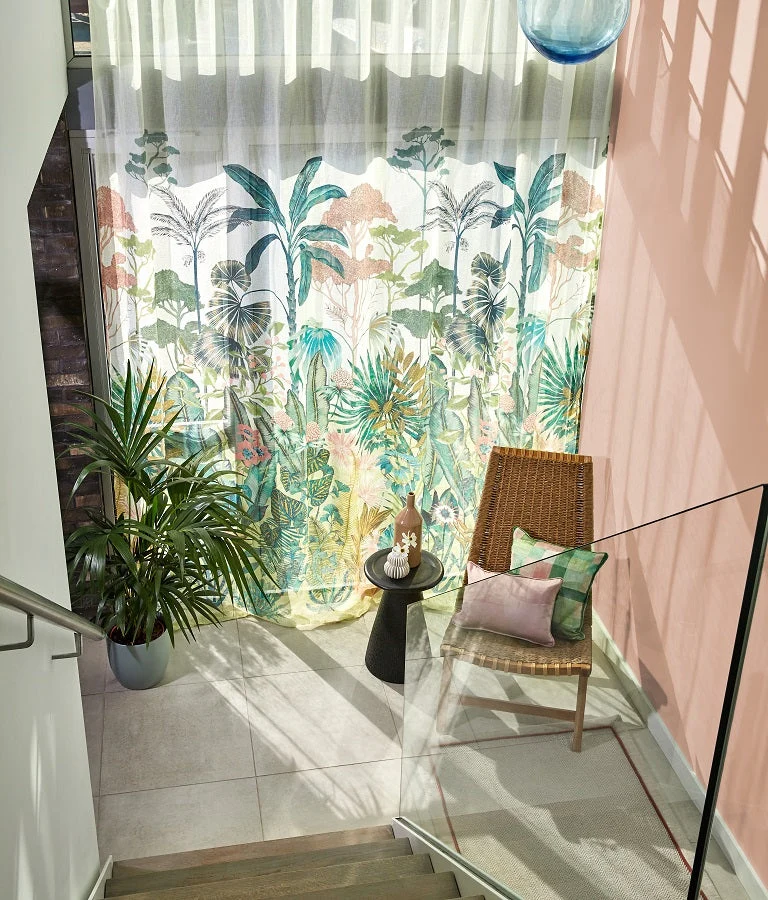 Gardinenstoff Tropical - grey 300 cm