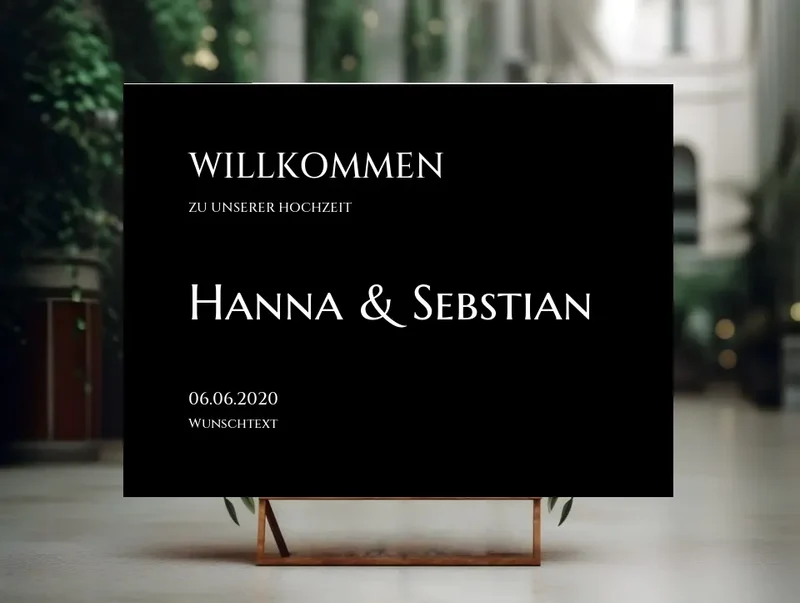 Willkommensposter Hochzeit | Willkommensschild Hochzeit personalisiert mit Namen Datum | Empfang Schild Hochzeit