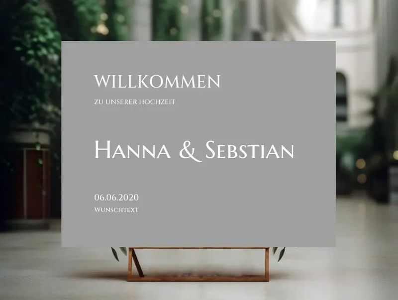 Willkommensposter Hochzeit | Willkommensschild Hochzeit personalisiert mit Namen Datum | Empfang Schild Hochzeit