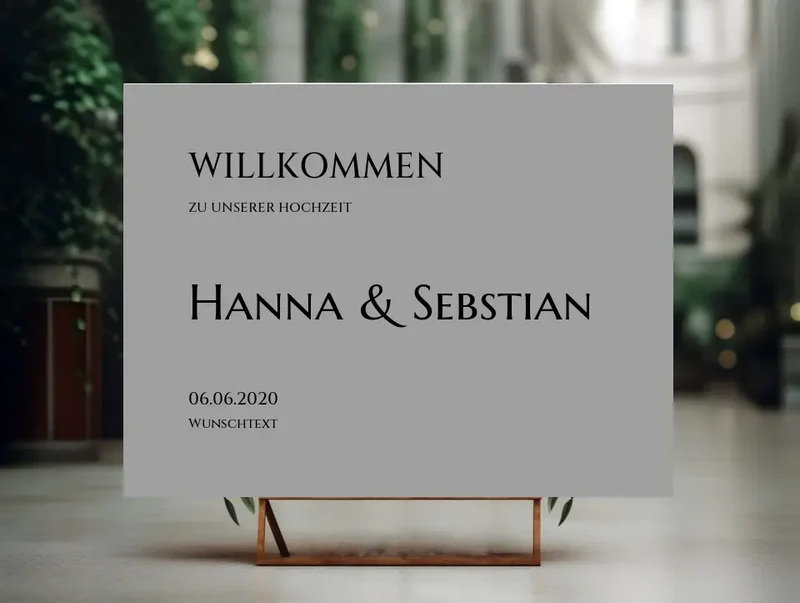 Willkommensposter Hochzeit | Willkommensschild Hochzeit personalisiert mit Namen Datum | Empfang Schild Hochzeit
