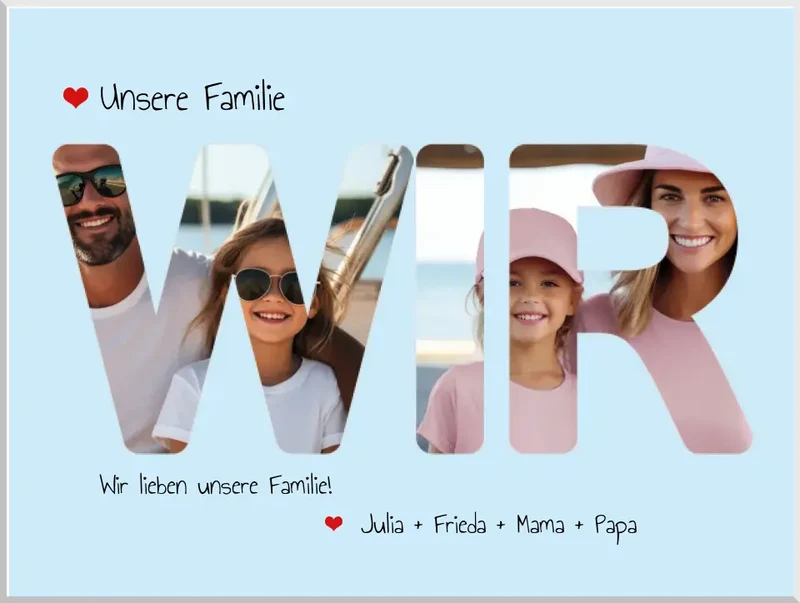 Muttertagsgeschenk & Vaterschaftsgeschenk "WIR" Fotoposter personalisiert