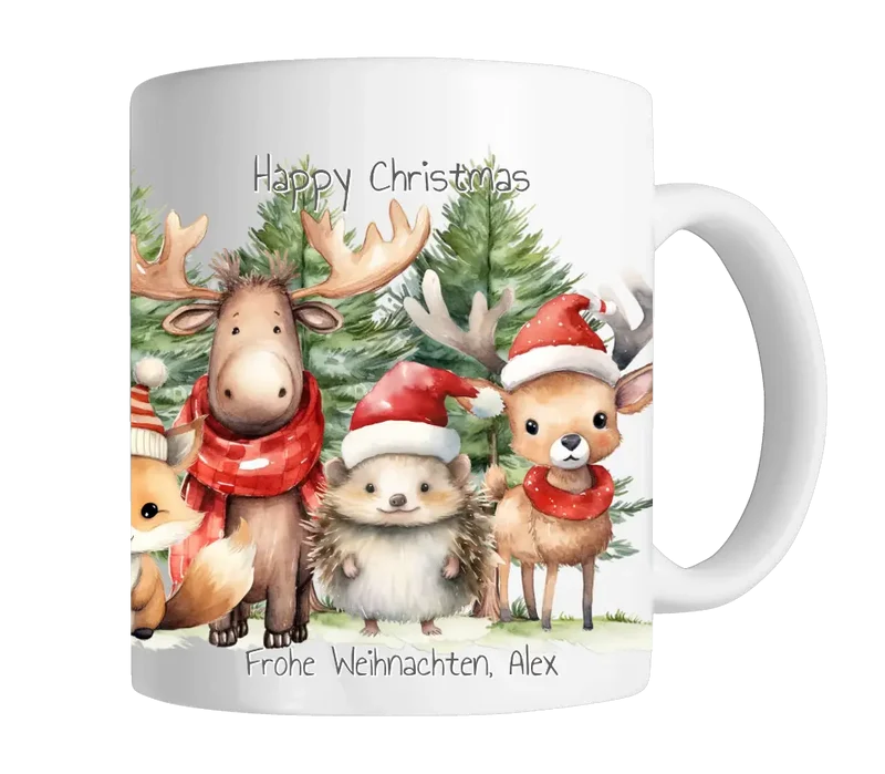 Geschenk Nikolaus, Weihnachten personalisiert - Kindertasse, Kinderbecher, Kinderteller - Nikolaustasse, Weihnachtstasse - mit Name