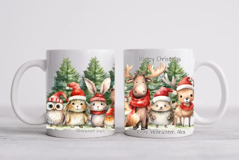 Geschenk Nikolaus, Weihnachten personalisiert - Kindertasse, Kinderbecher, Kinderteller - Nikolaustasse, Weihnachtstasse - mit Name