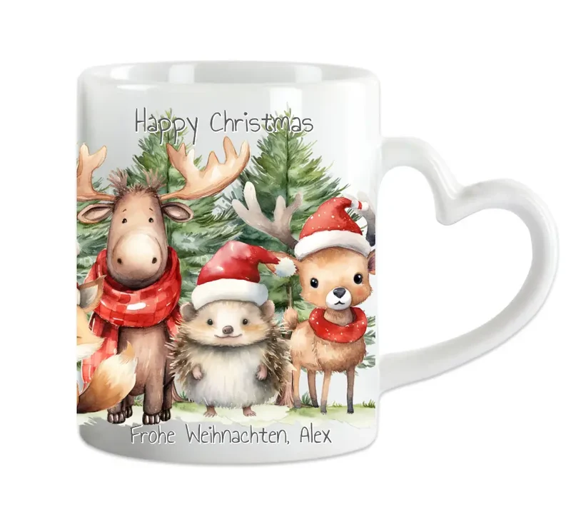 Geschenk Nikolaus, Weihnachten personalisiert - Kindertasse, Kinderbecher, Kinderteller - Nikolaustasse, Weihnachtstasse - mit Name