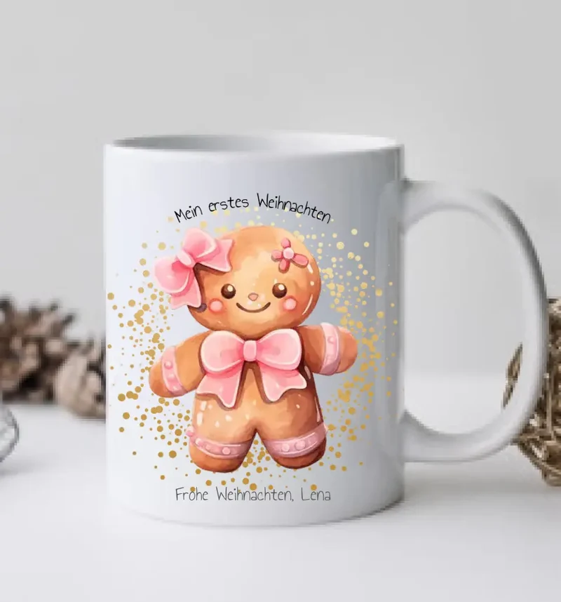 Geschenk Nikolaus, Weihnachten personalisiert - Kindertasse, Kinderbecher, Kinderteller - Nikolaustasse, Weihnachtstasse - mit Name