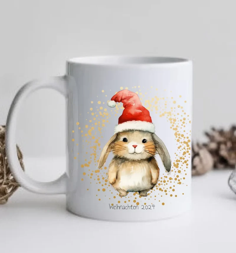 Geschenk Nikolaus, Weihnachten personalisiert - Kindertasse, Kinderbecher, Kinderteller - Nikolaustasse, Weihnachtstasse - mit Name