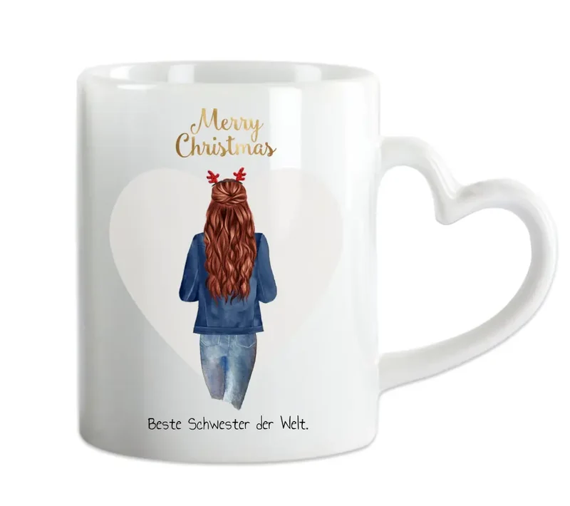 Weihnachtsgeschenk Schwester, Lieblingsschwester- personalisierte Tasse beste Schwester - Weihnachtsgeschenk