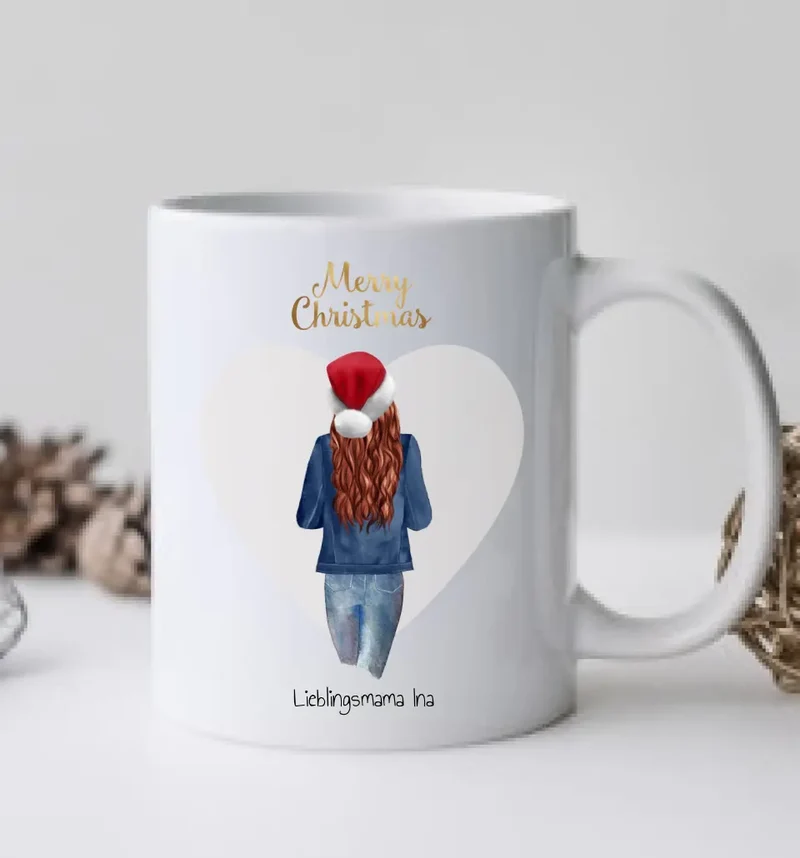 Weihnachtsgeschenk Mama - personalisierte Tasse beste Mutter -Weihnachtsgeschenk