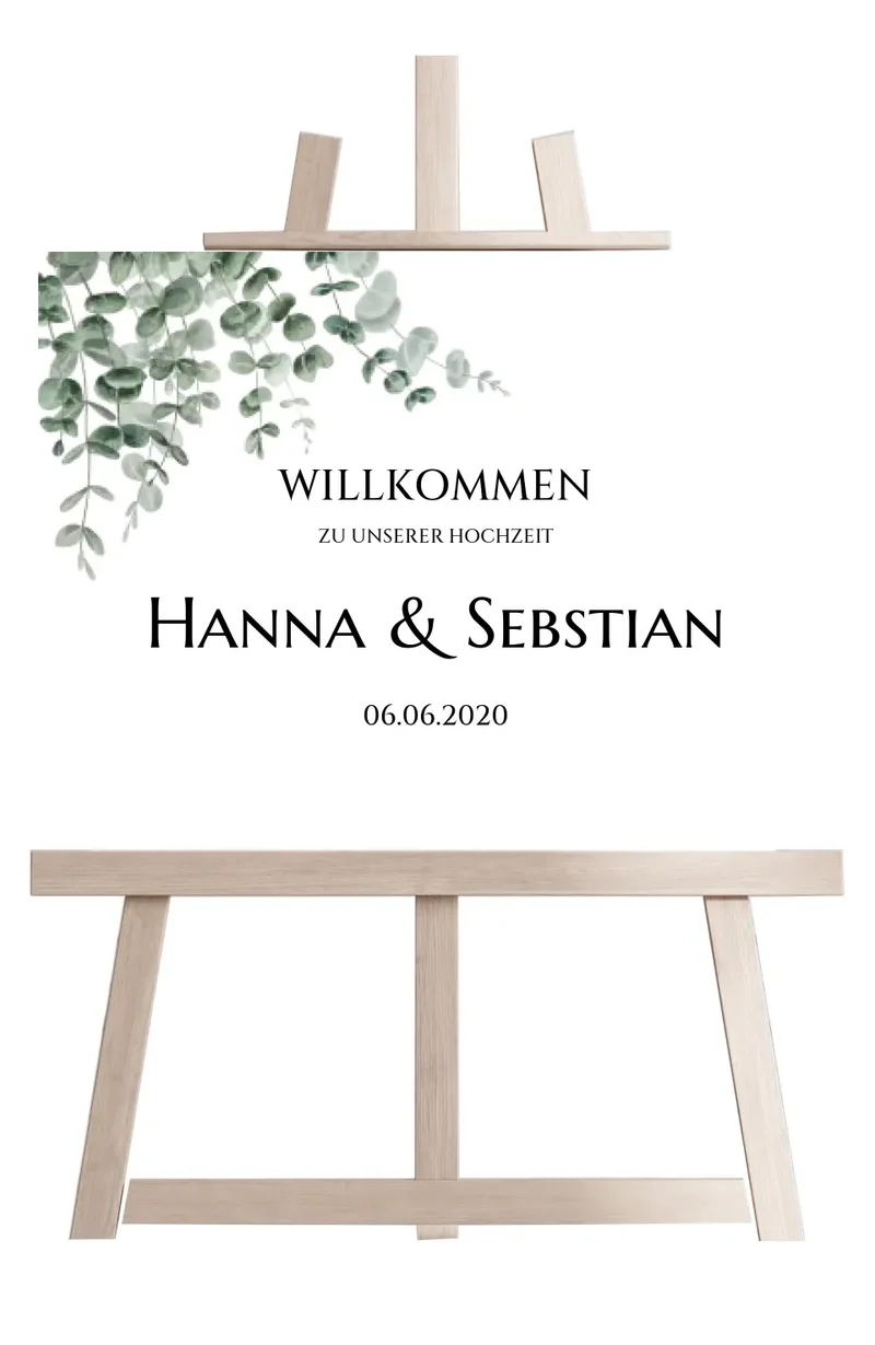 Willkommensposter Hochzeit | Willkommensschild Hochzeit personalisiert mit Namen Datum | Empfang Schild Hochzeit