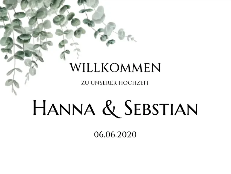 Willkommensposter Hochzeit | Willkommensschild Hochzeit personalisiert mit Namen Datum | Empfang Schild Hochzeit