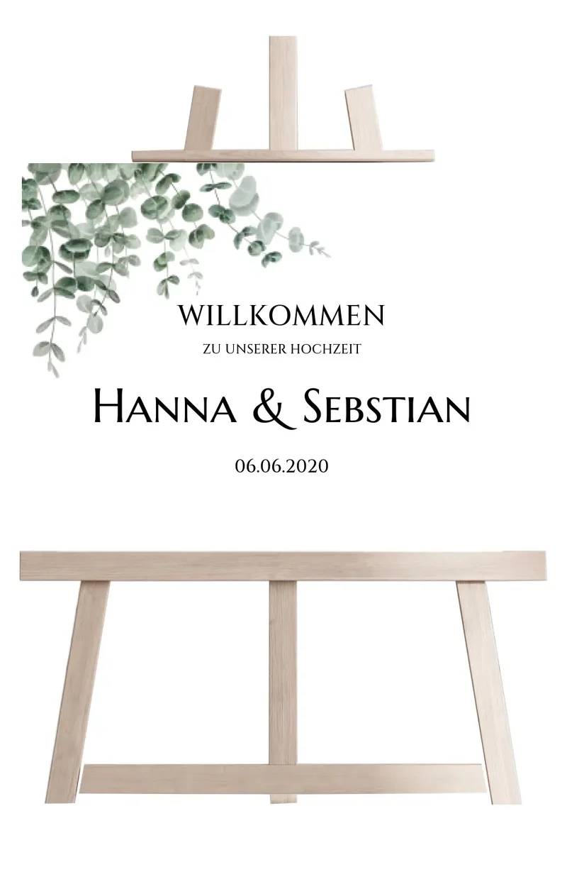 Willkommensposter Hochzeit | Willkommensschild Hochzeit personalisiert mit Namen Datum | Empfang Schild Hochzeit
