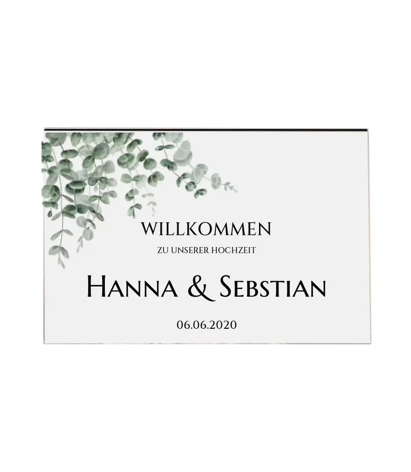 Willkommensposter Hochzeit | Willkommensschild Hochzeit personalisiert mit Namen Datum | Empfang Schild Hochzeit