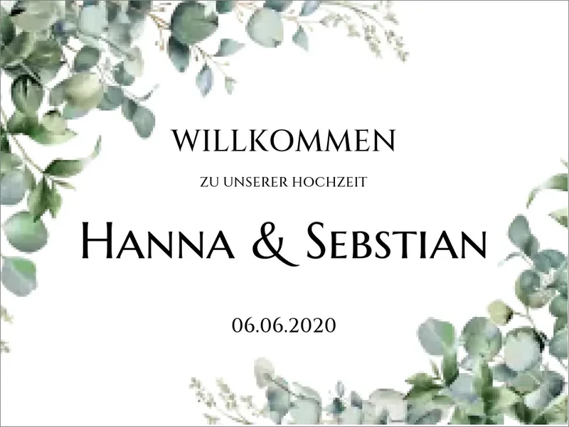 Willkommensposter Hochzeit | Willkommensschild Hochzeit personalisiert mit Namen Datum | Empfang Schild Hochzeit
