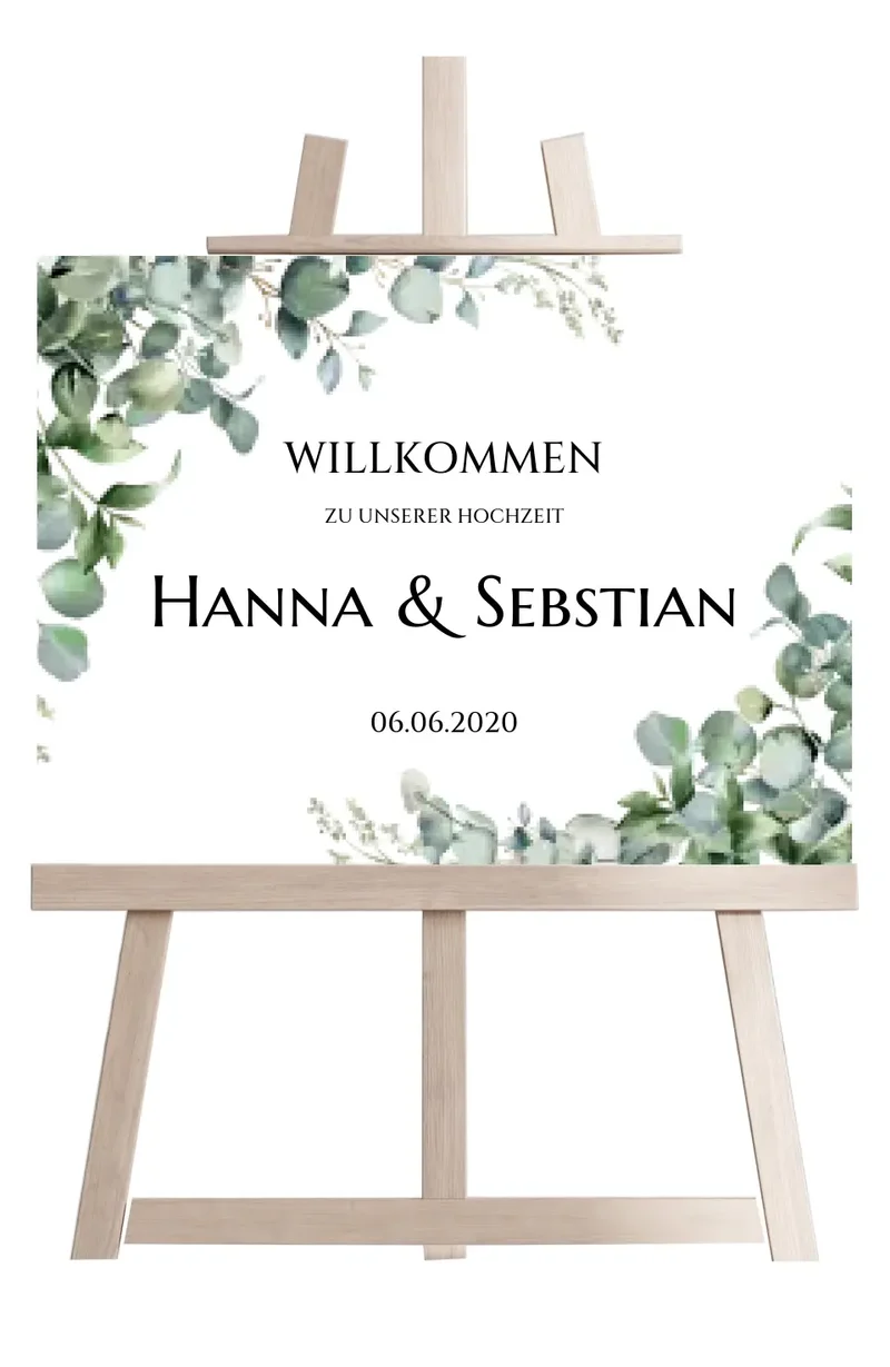 Willkommensposter Hochzeit | Willkommensschild Hochzeit personalisiert mit Namen Datum | Empfang Schild Hochzeit