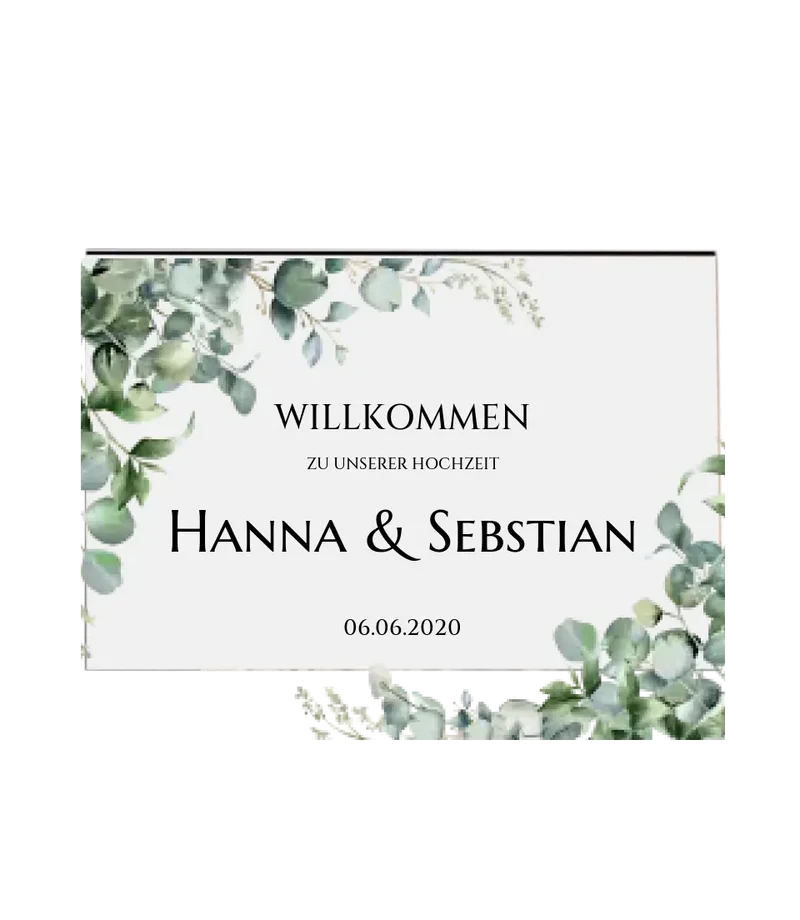 Willkommensposter Hochzeit | Willkommensschild Hochzeit personalisiert mit Namen Datum | Empfang Schild Hochzeit